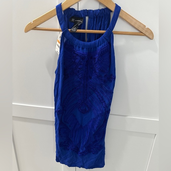 INC lace goddess blue halter top size small NWT - Picture 1 of 4